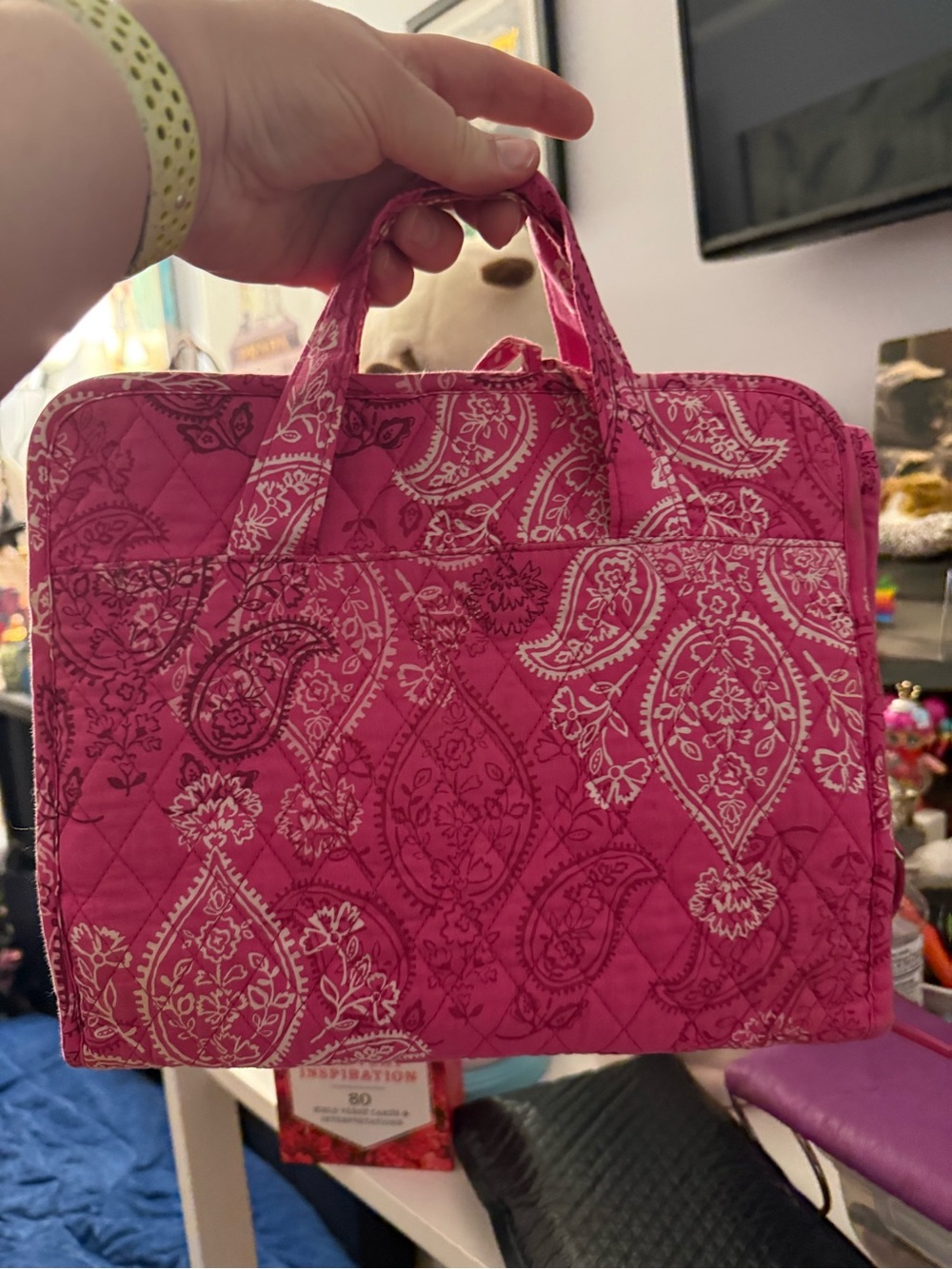 Vintage Vera Bradley “Stamped Paisley” Travel Organizer Bag